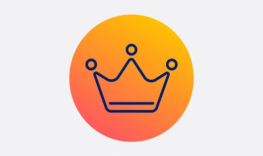 Orange gradient icon of a crown