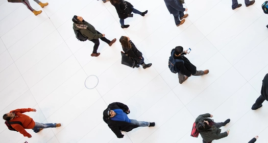 People walking taken from above