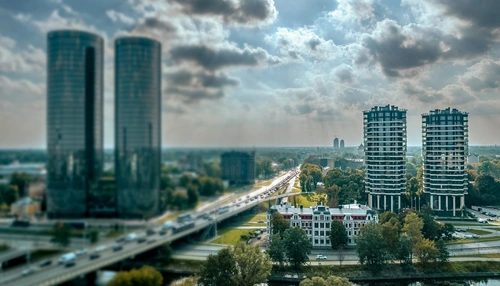 Riga panorama drone
